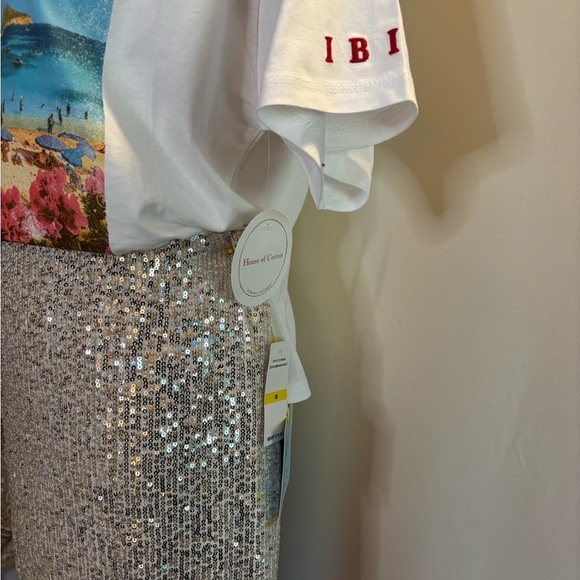 CeCe Gold Sequin Midi Pencil Skirt Cocktail - Picture 7 of 9